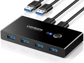 Seletor USB 3.0 UGREEN - 2 Computadores Compartilham 4 Portas USB 3.0