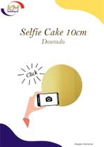 Selfie Cake Acrílico Dourado 10cm unidade - topo para bolo, decoração, confeitaria (16506)