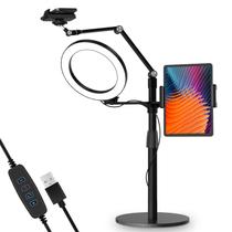 Selfie Desktop Live Stand Viozon 3 em 1 com 8 anéis de luz LED Selfie Desktop Live Stand Viozon 3 em 1 com 8 anéis de luz LED