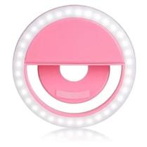 Selfie Ring Light Clipe Anel Led Celular Universal - Rosa