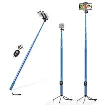 Selfie Stick BMZX de 3 m de comprimento com tripé e controle remoto Bluetooth