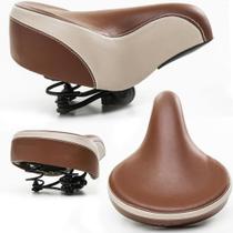 Selim Banco De Bike 2 Molas Marrom Com Bege Yamada