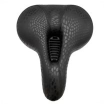 Selim Bike Confortável Vazado Preto com Carrinho Duas Molas 250x210mm Banco Macio Ergonomico Bicicleta