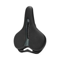 Selim De Bicicleta MTB Respirável Com Superfície De Couro, Amortecedor De Choque, Almofada Oca