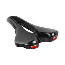 Selim De Bicicleta PU Macio E Respirável Com Luz Traseira De Aviso De Carregamento USB Para Estrada