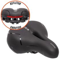 Selim Gel Comfort Banco Bike Macio Confortavel Vazado Grande GG Tech GTA Plus Size Refletor