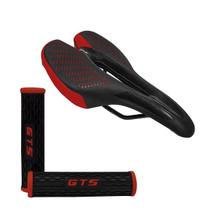 Selim Kit MTB GTS Prime LED + Manopla HY-230 Preto Vermelho