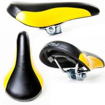 Selim Mtb Cairu Bicolor Preto E Amarelo Com Carinho