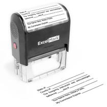 Selo de reconhecimento de notário ExcelMark Self Inking Black Ink