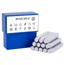 Selo perfurado de metal BENECREAT Design Stamps 6 mm, pacote 1/4 - 12 Selo perfurado de metal BENECREAT Design Stamps 6 mm, pacote 1/4 - 12