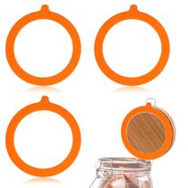 Selos de borracha para potes de vidro EuphhonyCS Orange Silicone 4PCS Selos de borracha para potes de vidro EuphhonyCS Orange Silicone 4PCS