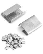 Selos de cintagem QWORK para cintas de aço de 5/8 de largura de alça, 500 unidades Selos de cintagem QWORK para cintas de aço de 5/8 de largura de alça, 500 unidades