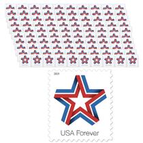 Selos postais USPS Star Ribbon 100 Forever First Class