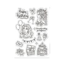 Selos Transparentes De Silicone Com Estampa De Crisântemo Japonês Em Bambu Chinês Para Paisagismo