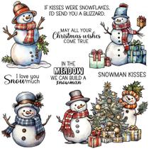 Selos transparentes e matrizes de metal FUGUT Snowman Christmas 14x14 cm