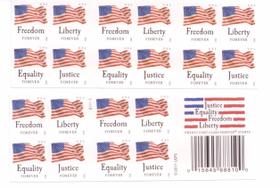 Selos USPS Forever Four Flags Livreto de 20 selos