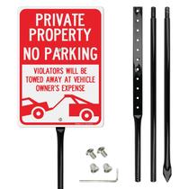 Sem sinal de estacionamento Faittoo Large Private Property com estaca 14x10