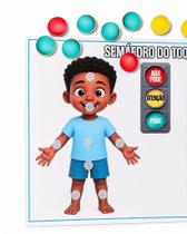 Semáforo do Toque - Pista Visual para Educação Sexual Infantil - Preto