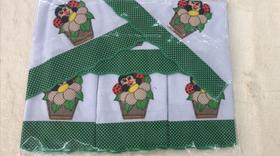 Semaninha Coruja Cores Variadas Kit de 7 panos de prato com desenho bordado Sacaria 100 Algodão 67cmx44cm cada pano