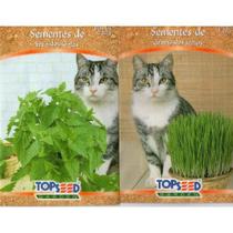Sementes De Grama E Erva Dos Gatos Kit 3 Envelopes De Cada
