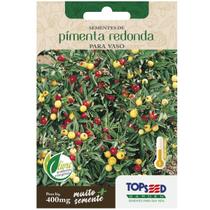 Sementes de Pimenta Redonda para Vaso TOPSEED Sementes de Pimenta Redonda para Vaso TOPSEED