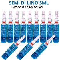 Semi Di Lino 5ml Cabelo E Brilho Arovitel Kit C/ 12 Ampolas