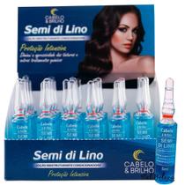Semi Di Lino 5ml Cabelo E Brilho Arovitel Kit C/ 36 Ampolas