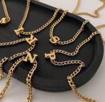 Semi Joia Colares Letra Inicial passante colar personalizado Semi Joia Colares Letra Inicial passante colar personalizado