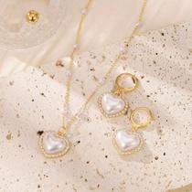 Semi Joia Folheado Ouro 18K Coração Zircônia Conjunto 2 Peças Semi Joia Folheado Ouro 18K Coração Zircônia Conjunto 2 Peças