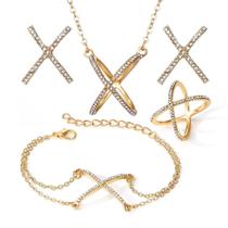 Semi Joia Folheado Ouro 18K X Conjunto 4 Peças Semi Joia Folheado Ouro 18K X Conjunto 4 Peças