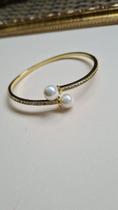 Semijoia- Bracelete Dourado com micro Zircônias Transparentes e Cravejadas Semijoia- Bracelete Dourado com micro Zircônias Transparentes e Cravejadas