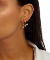 Semijoia - Brinco Trio De Argolas Lisas Pressão