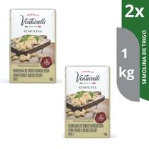 Semolina de Trigo de 1 Kg, Tipo 1, Famiglia Venturelli kit com 2