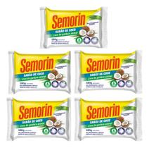 Semorin Sabão De Côco Sem Gordura Animal 180gr 5 Un