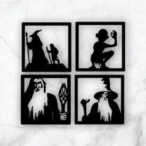 Senhor dos Anéis Vazado Preto e Branco 16x16cm MDF 3mm Quadro Geek Decoração Presente Senhor dos Anéis Vazado Preto e Branco 16x16cm MDF 3mm Quadro Geek Decoração Presente