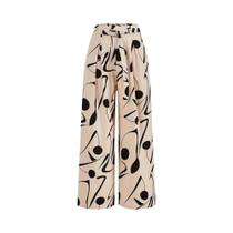 Senhoras Abstrato Estampado Cinto Casual Calças Perna Larga Moda Loose Fit Calças para Mulheres Senhoras Abstrato Estampado Cinto Casual Calças Perna Larga Moda Loose Fit Calças para Mulheres