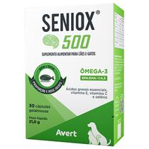 Seniox 500 mg Avert 30 Cápsulas Suplemento para Cachorro Seniox 500 mg Avert 30 Cápsulas Suplemento para Cachorro