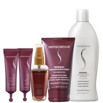 Senscience Renewal Shampoo 280ml Renewal Mask 150ml True Hue Color Oleo 55ml e CPR Tratamento Reconstrutor 2x25ml