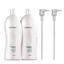 Senscience Silk Moisture Duo Kit Shampoo 1000ml e Condicionador 1000ml + 2 Válvulas Pump