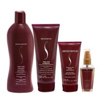 Senscience True Hue Shampoo + Condicionador 1L + Máscara Moisture Lock 150ml + Color Protecting Cápsulas 26,9ml