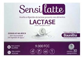 Sensilatte 9000 FCC 30 Comprimidos Sabor Baunilha Lactase Sem Ingestao de Agua Sensilatte 9000 FCC 30 Comprimidos Sabor Baunilha Lactase Sem Ingestao de Agua