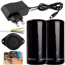 Sensor de Barreira Feixe Simples Sirene Temporizador Fonte 12v Cabo 4 Vias 30 Metros Sensor de Barreira Feixe Simples Sirene Temporizador Fonte 12v Cabo 4 Vias 30 Metros