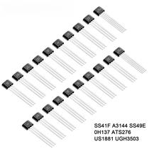 Sensor De Efeito Hall 10pcs SS41F A3144 SS49E 0H137 ATS276 US1881 UGH3503 TO-92 3 Pinos Para Motor