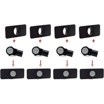 Sensor De Estacionamento 4 Pontas OEM Prata Tech One C/ Display Módulo Central + Kit Instalação
