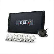 Sensor de estacionamento 6 pontos kx3 para multimidia android prata
