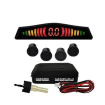 Sensor de Estacionamento Carro 4 Ponto Tela Sinal Som Ré 18.5mm TG Visor Traseiro Instalação Fácil Preto