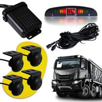 Sensor de Estacionamento Ré 4 Pontos 12v 24v Cabo 15M Caminhao Obibus prova dagua Sensor de Estacionamento Ré 4 Pontos 12v 24v Cabo 15M Caminhao Obibus prova dagua