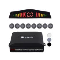 Sensor de Estacionamento Ré 8 Sensores Prata E-tech