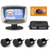 Sensor De Estacionamento Ré Universal Com Tela Lcd Colorida Cor Preto