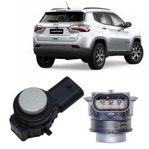 Sensor de Estacionamento Traseiro Jeep Compass Longitude 2016 2017 2018 2019 2020 Prata Billet Original